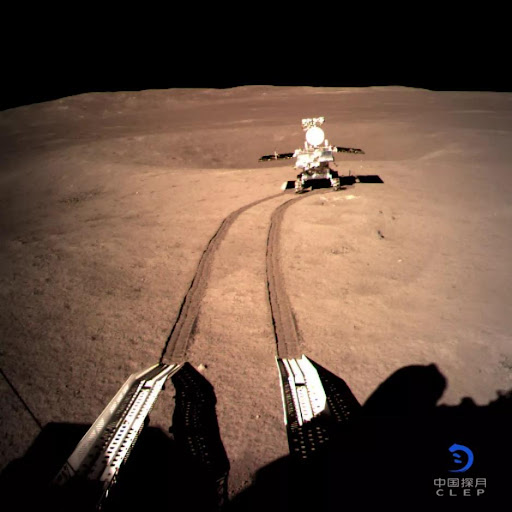 China’s Yutu2 rover driving on the lunar surface in 2019. (Source: space.com)
